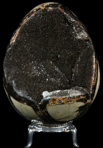 Septarian Dragon Egg Geode - Black Crystals #54542
